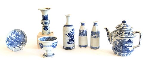 Lot of Old Asian Blue and White Porcelain
