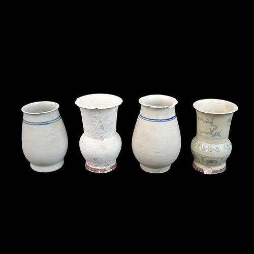Four (4) Vietnamese Hoi an Hoard Ceramic Vases