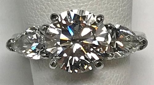 Platinum and Diamond Engagement Ring, GIA