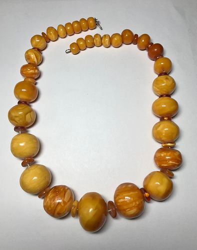 Vintage Butterscotch Amber Bead Necklace