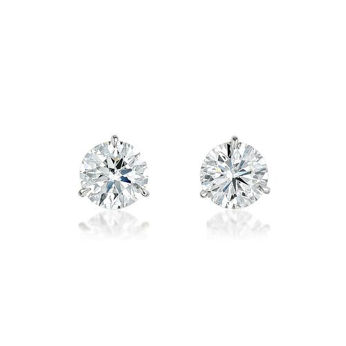 Diamond Stud Earrings, 3.02 CTW