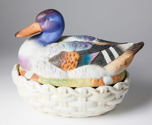19th Century French Porcelain Duck Egg Coddler