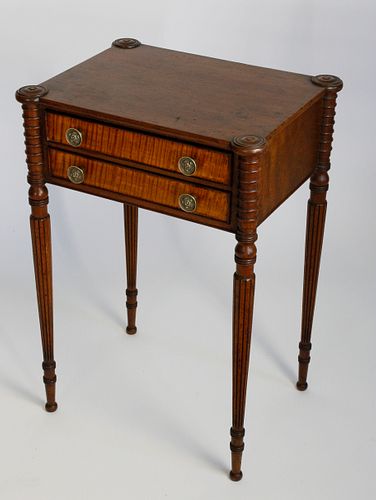 American Federal Mahogany Two Drawer Night Stand