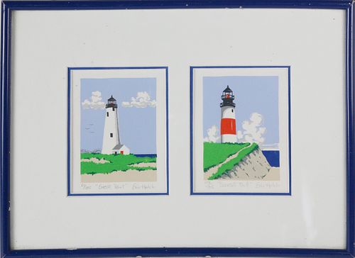 Eric Holch Limited Edition Lithograph, "Nantucket Light Houses"
