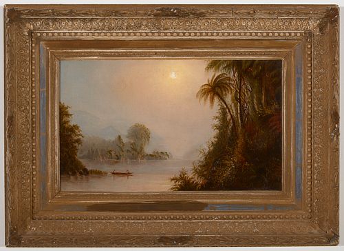 Louis Mignot, attributed - Lake Scene Painting