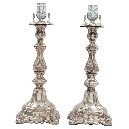 Pair of Candlesticks, Russia, Late 19th century, Silver, town mark from Kiev.