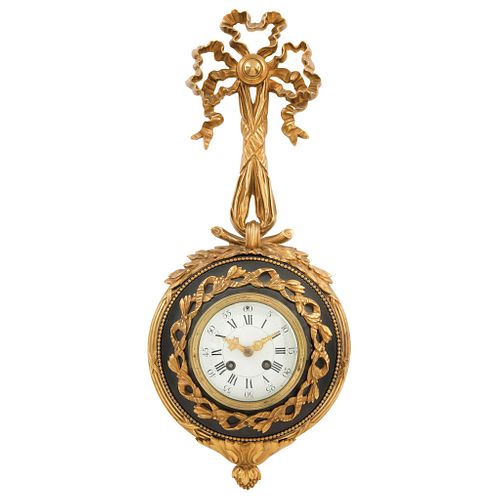 Wall Clock, France, Early 20th century, Blued and gilt bronze.