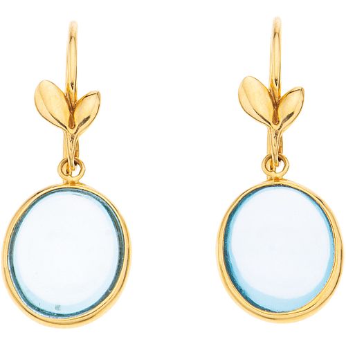 TOPAZ EARRINGS. 18K YELLOW GOLD. TIFFANY & CO. PALOMA PICASSO OLIVE LEAF COLLECTION