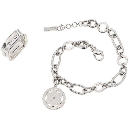 925 SILVER WRISTBAND WITH DIAMOND MONTBLANC STAR SIGNET COLLECTION AND .925  SILVER RING TIFFANY & CO. sold at auction on 29th September | Bidsquare