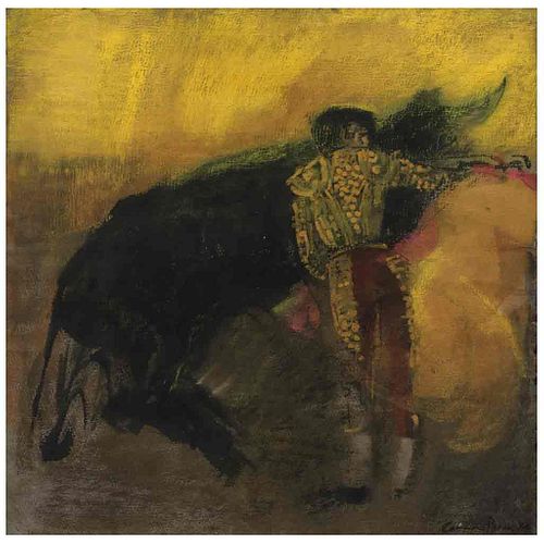 CARMEN PARRA, Untitled, from the series Tauromaquia, Signed and dated 84, Gouache and ink on paper, 26.3 x 26.3" (67 x 67 cm)