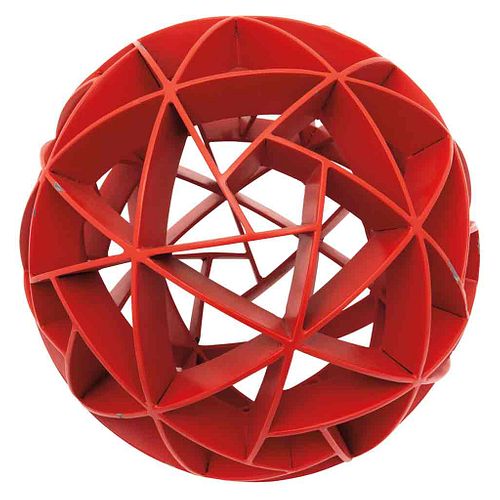 YVONNE DOMENGE, Fulereno, Signed and dated 05, Steel sculpture, 11.8" (30 cm) in diameter