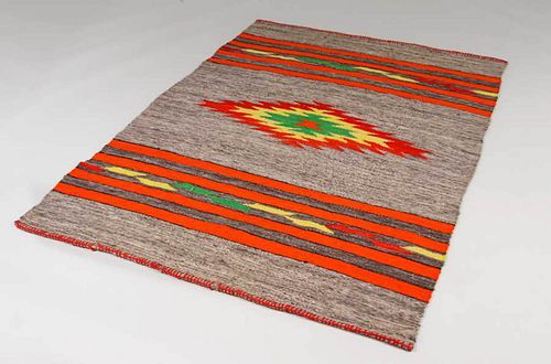 Large Navajo Banded Eye-Dazzler Blanket c1950s