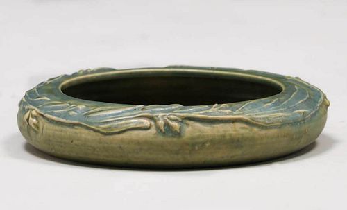 Arequipa Pottery Matte Green Eucalyptus Bowl c1915