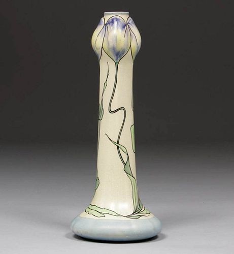 Roseville Persian Floral Candlestick c1910s