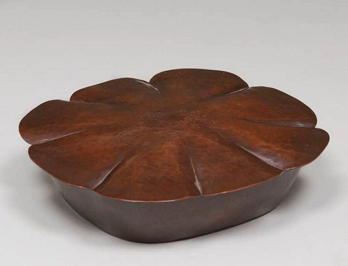 Marie Zimmermann Hammered Copper Covered Dish c1920s