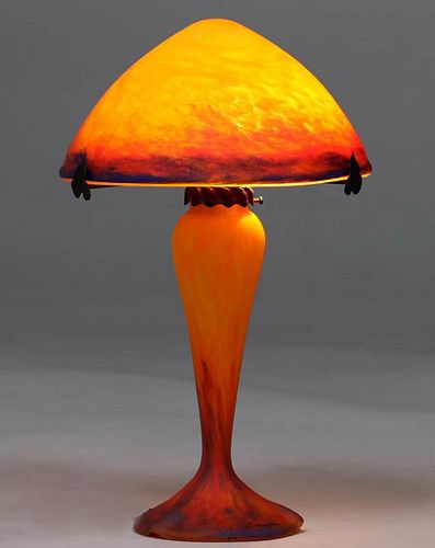 Le Verre Francais Art Nouveau Glass Lamp c1920s