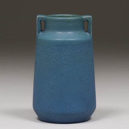 Rookwood #2076 Matte Blue Two-Handled Vase 1914