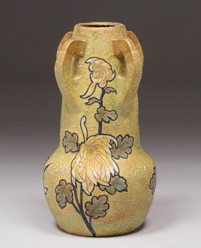 Amphora Pottery Four-Handled Floral Vase c1910