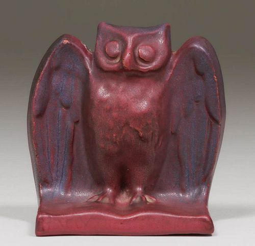 Van Briggle Single Owl Bookend c1910s