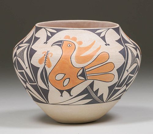 ACOMA POLYCHROME OLLA: PARROT-STYLE by JESSIE CONCHA