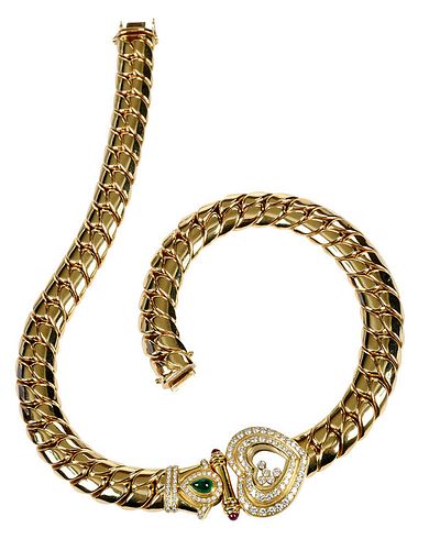Chopard Happy 18kt. Gemstone & Diamond Necklace