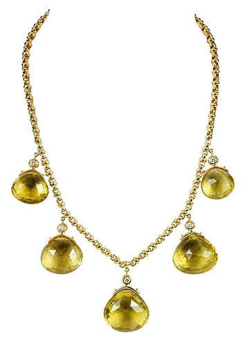18kt. Diamond and Gemstone Necklace