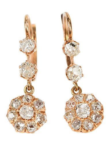 Antique Gold Diamond Earrings