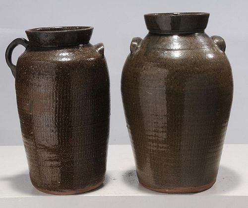 Two Southern Stoneware Churns