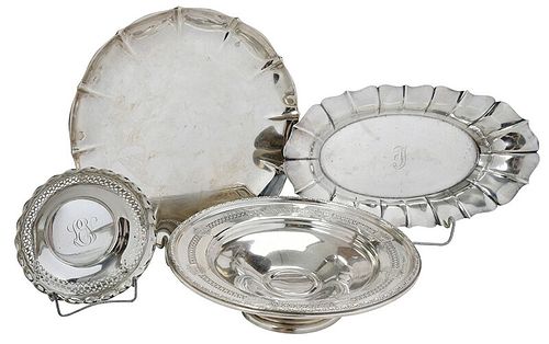 Four Sterling Trays