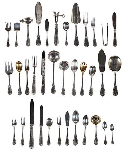 Set of French Silver Flatware, 173 Pieces
