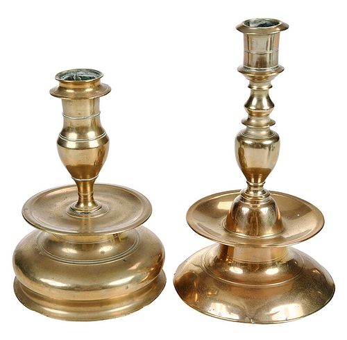 Two German Brass Candlesticks