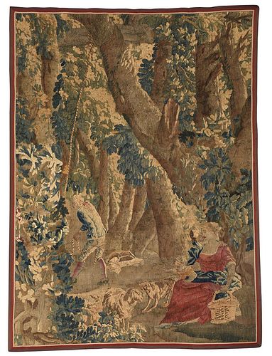 Verdure Tapestry with Figures in a Landscape