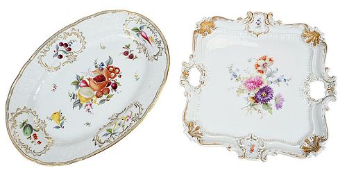 Two Large Meissen Hand Painted Serving Pieces