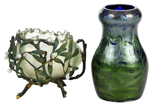 Two Art Glass Vases, Including Loetz Tatiania