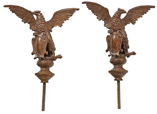 Pair of Bronze Eagle Architectural Elements