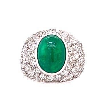 18k Gold Diamonds & Emerald Ring