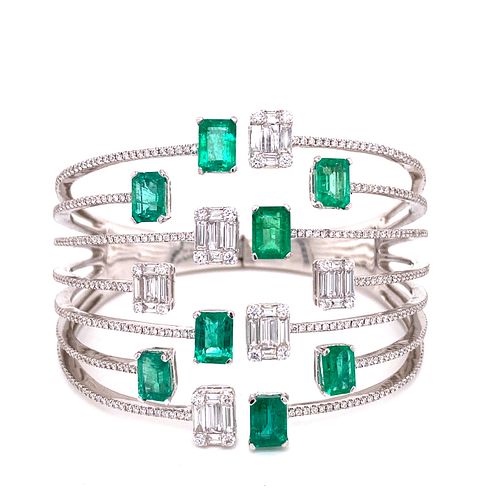 18K Emerald Diamond BraceletÊ