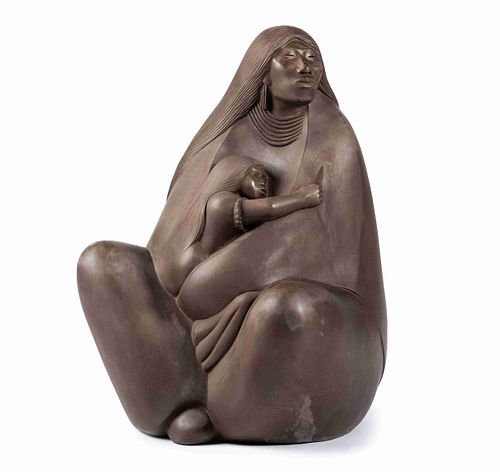 Allan Houser
(Chiricahua Apache, 1914-1994) 
Lot is located and will ship from Cincinnati, Ohio.Earth Mother, 4/6, 1986