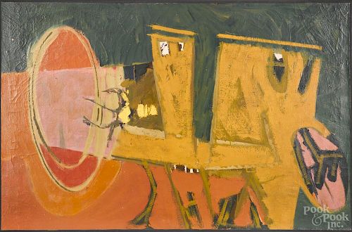 William Morehouse (American 1929-1993), oil on canvas, titled Hypothesis #8, signed and inscribed
