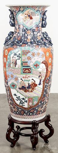 Japanese porcelain palace urn, 20th c., 41 3/4'' h.