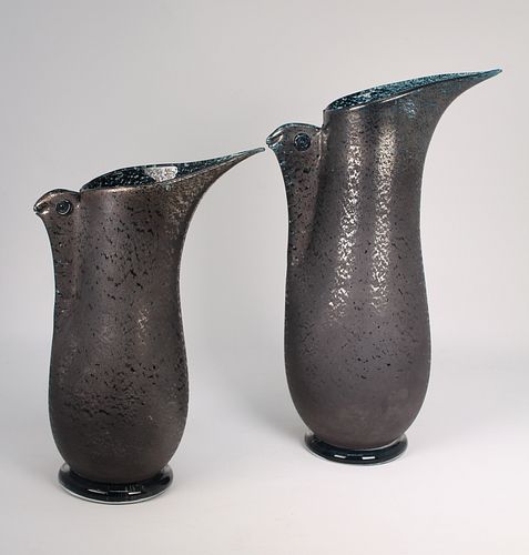 Barovier & Toso Murano Glass "Barbarico" Vases