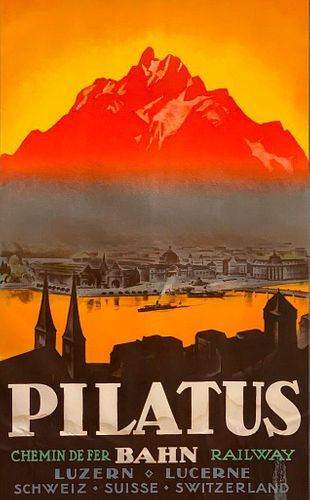 Pilatus Chemin de Fer Travel Poster