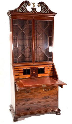 English Georgian Secretary Bookcase, c.1850