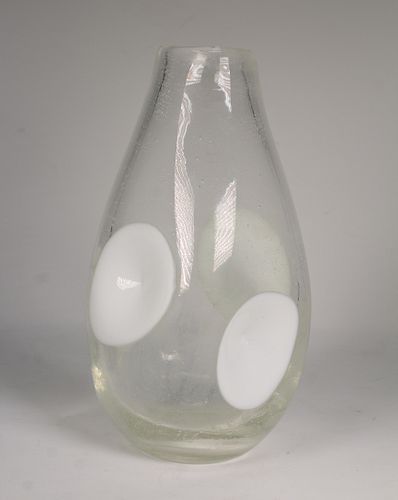 Vintage Mid-Century Murano Bubble Art Glass Vase