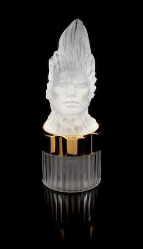 A Lalique Flacon Phoenix Mascot Perfume Bottle Height 6 3/4 inches.