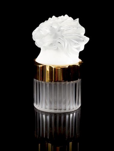 A Lalique Flacon Factice Perfume Bottle Height 4 3/4 inches.