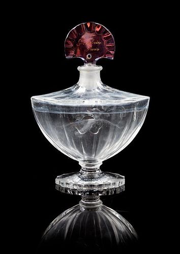 A Baccarat Glass Perfume Bottle Height 6 1/2 inches.
