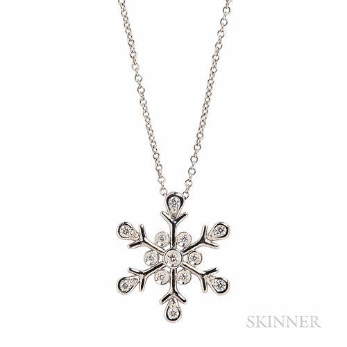 Platinum and Diamond Snowflake Pendant