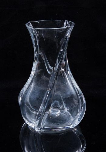 A Baccarat Glass Vase Height 10 inches.