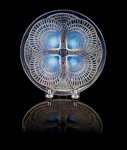 A Rene Lalique Molded Glass Plate Diameter 6 1/2 inches.